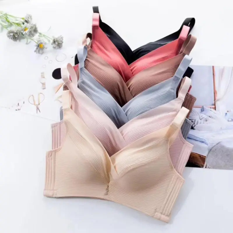 Women Bra Set Adjustable Pink Winter Comfort