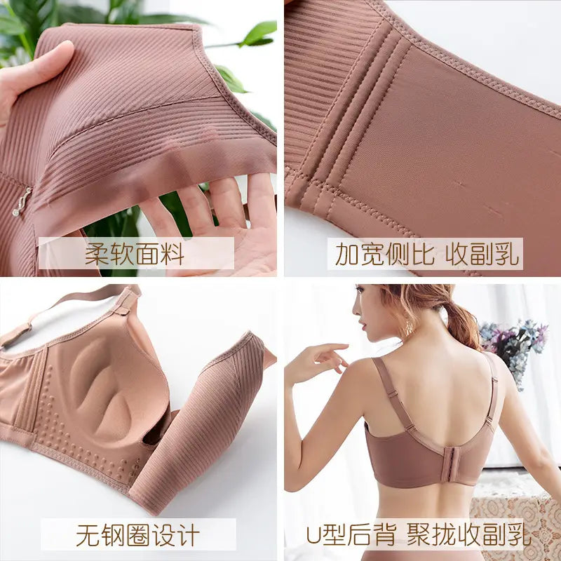 Women Bra Set Adjustable Pink Winter Comfort