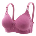 Pink Anti-Sagging Bra for Plus Size Comfortable Daily Wear