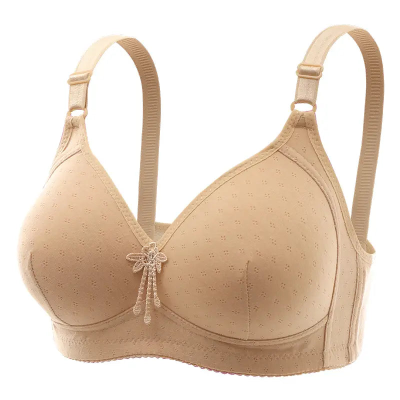 Pink Anti-Sagging Bra for Plus Size Comfortable Daily Wear