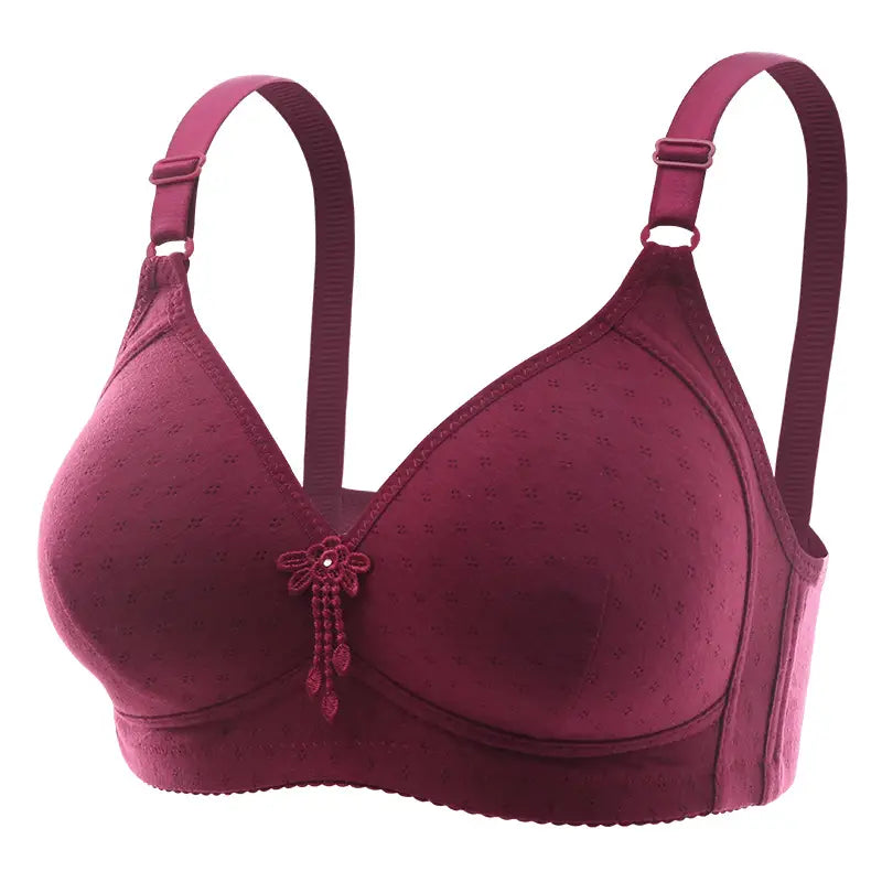 Pink Anti-Sagging Bra for Plus Size Comfortable Daily Wear