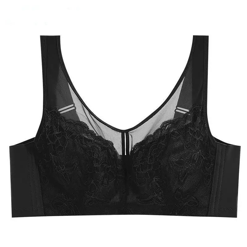 Black Lace Bra for Women with Adjustable Straps