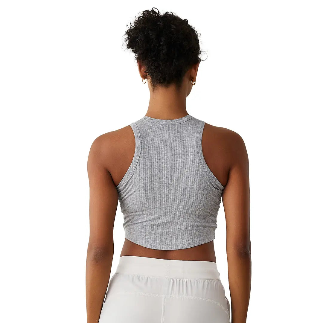 Blue Half-Cup Chest Padding Sports Top for Women