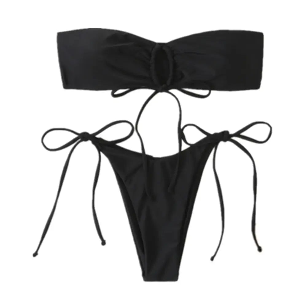 2023 Split Triangle Bikini Set Multicolor Strapless