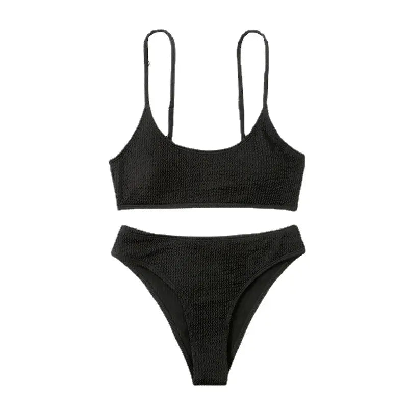 2022 New Arrival Split Brief Swim Suit Blue Water Wave Thread