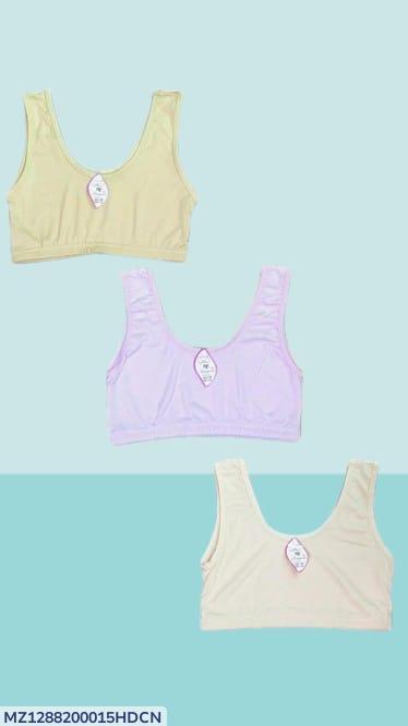 Summer Cotton Bra Tops Pack of 3 Beige Ivory Lilac
