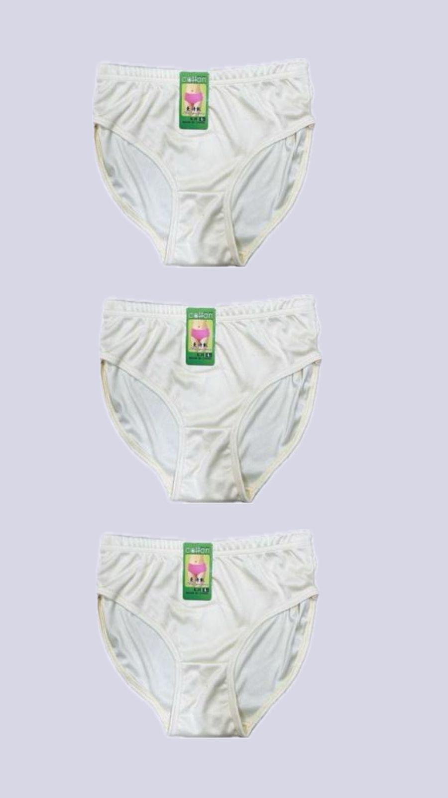 White Cotton Printed Panties Pack of 3 Medium to XL