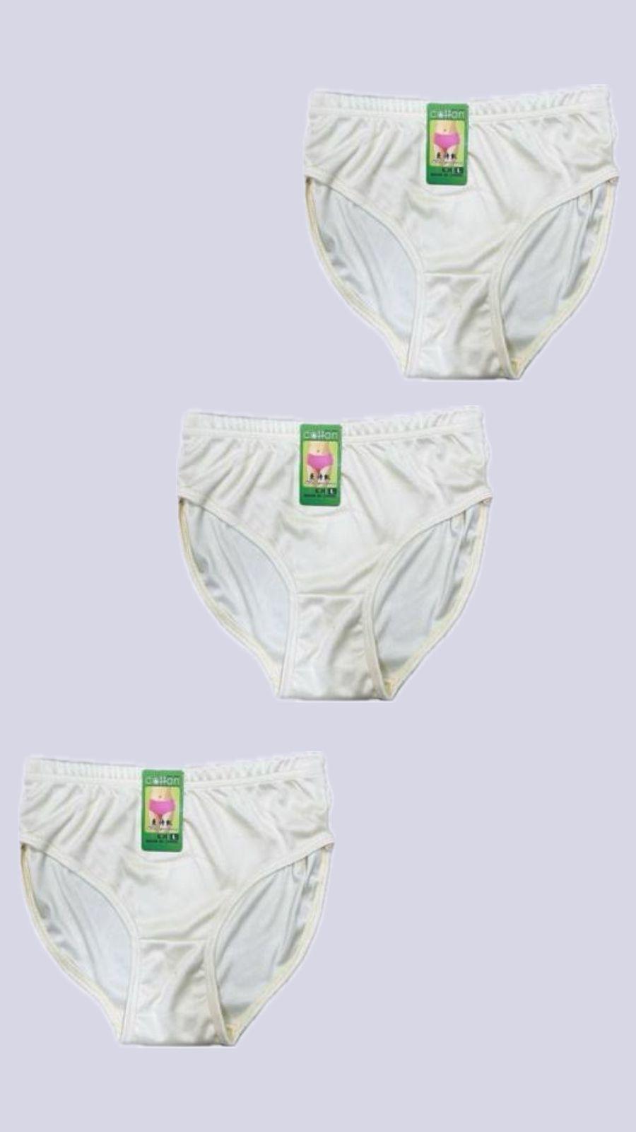White Cotton Printed Panties Pack of 3 Medium to XL