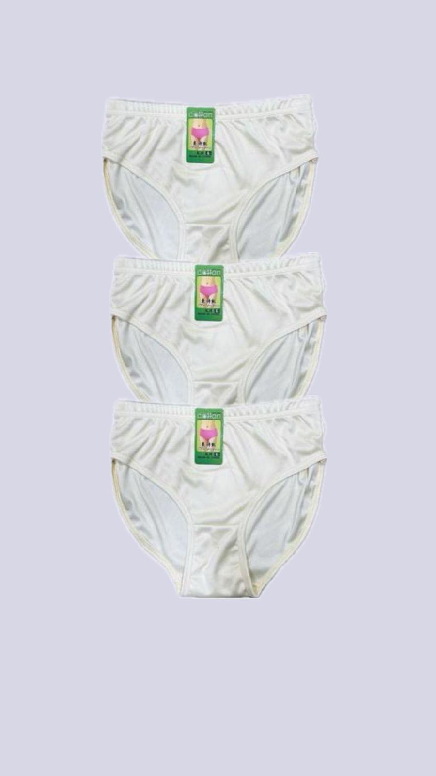 White Cotton Printed Panties Pack of 3 Medium to XL