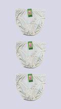 3 Pcs Cotton Printed Panties White M L XL