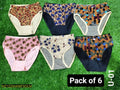 Pack of 6 Printed Cotton Underwear for Women