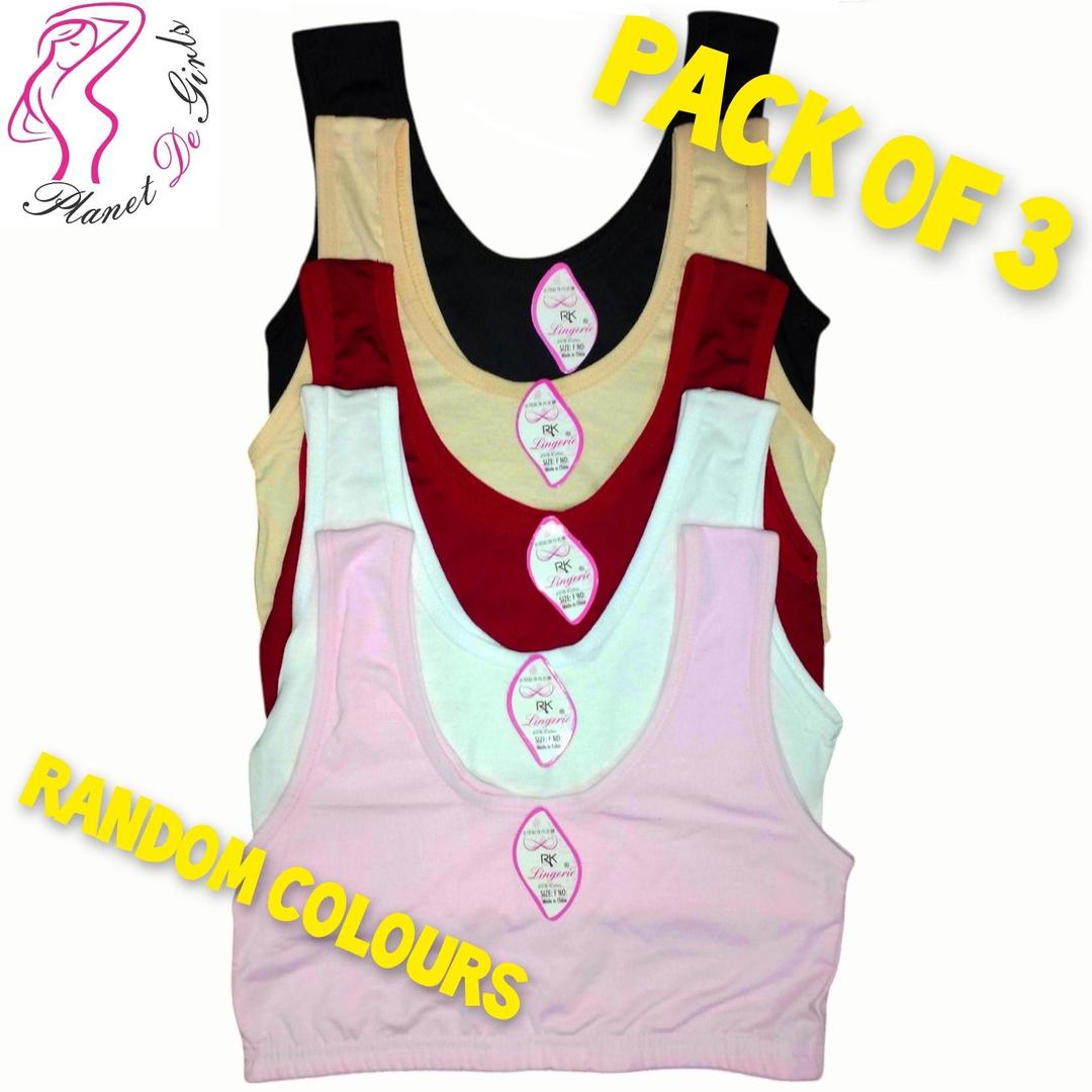Pack of 3 Cotton Non-Padded Bras for Women