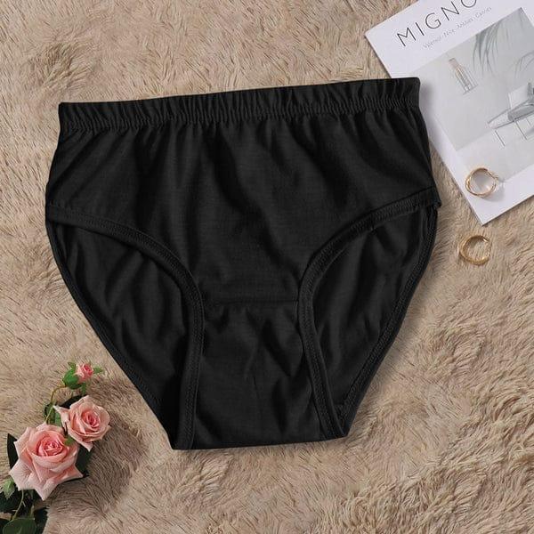 Stretchable Cotton Panties Black Beige S-XXL