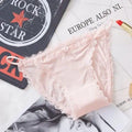 Beige Silk Lace G-String Women's Underwear