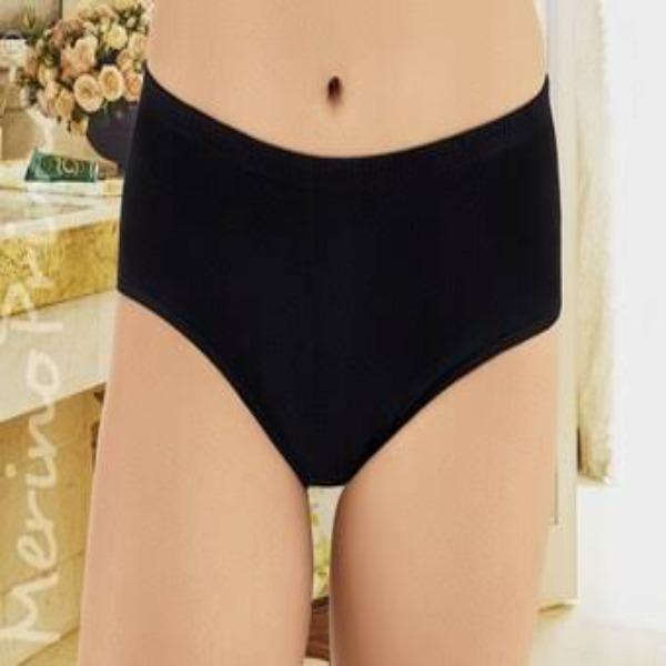 Black Cotton Plain Panties Lightweight Breathable Daily Wear