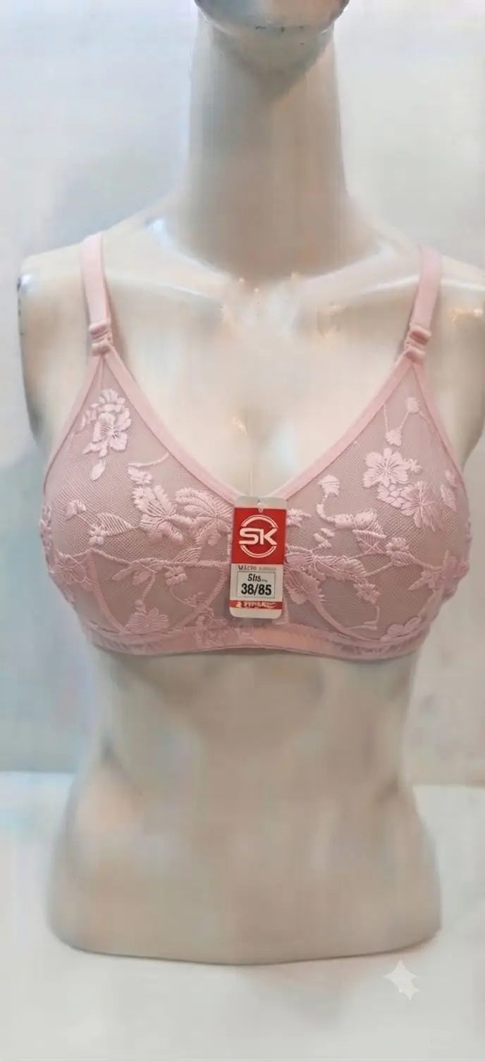 Net Embroidered Light Weight Bra Top