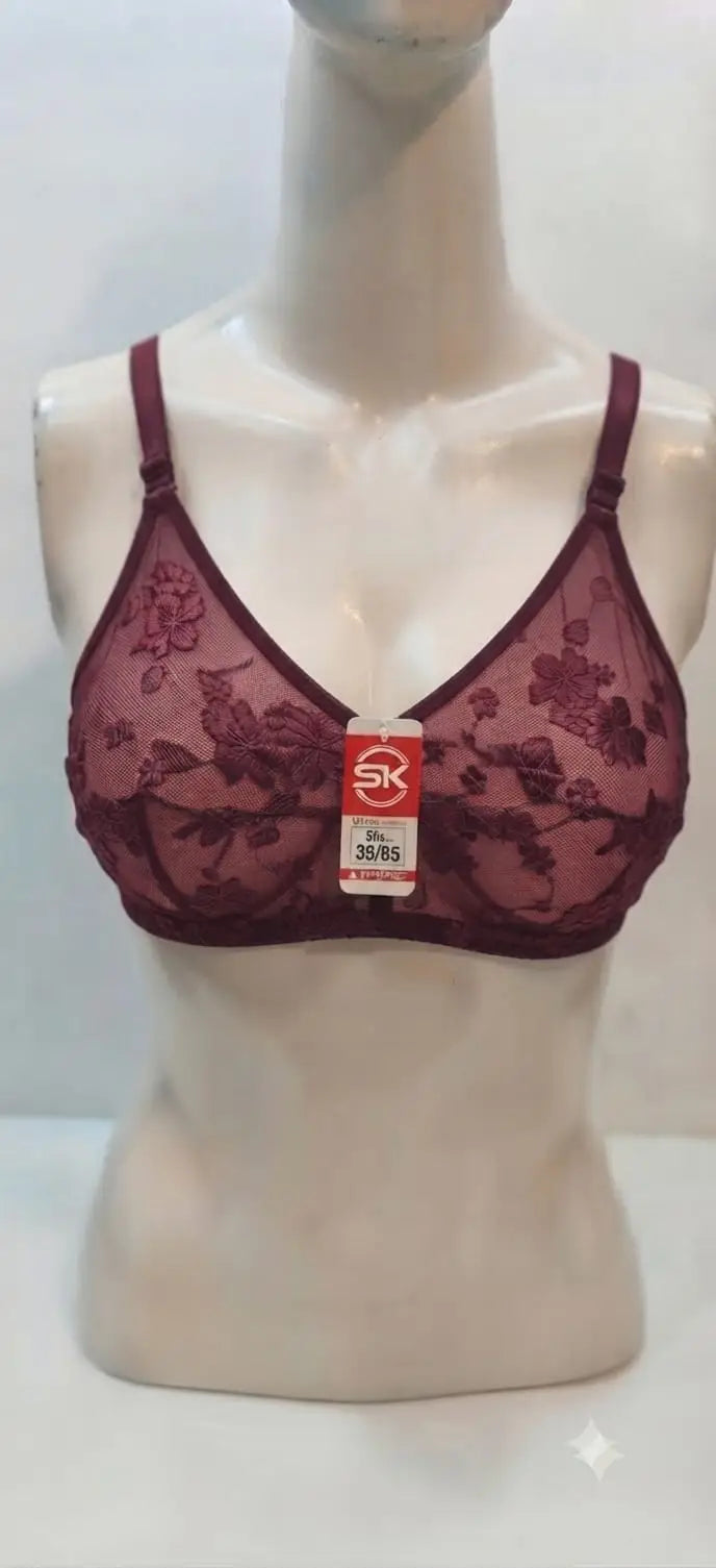 Net Embroidered Light Weight Bra Top