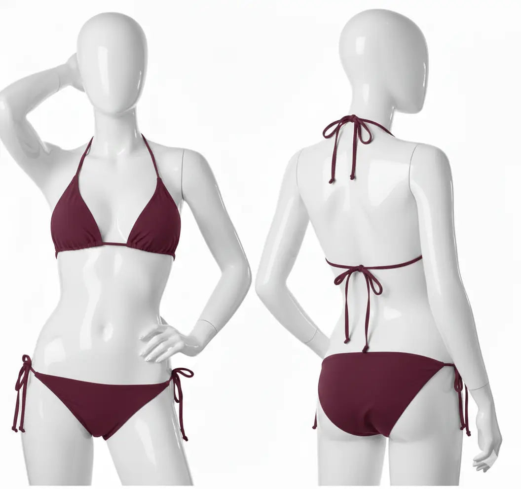 Silk Plain Comfortable And Lightweight Bikini Set / Swin Wear Bikini For Girls