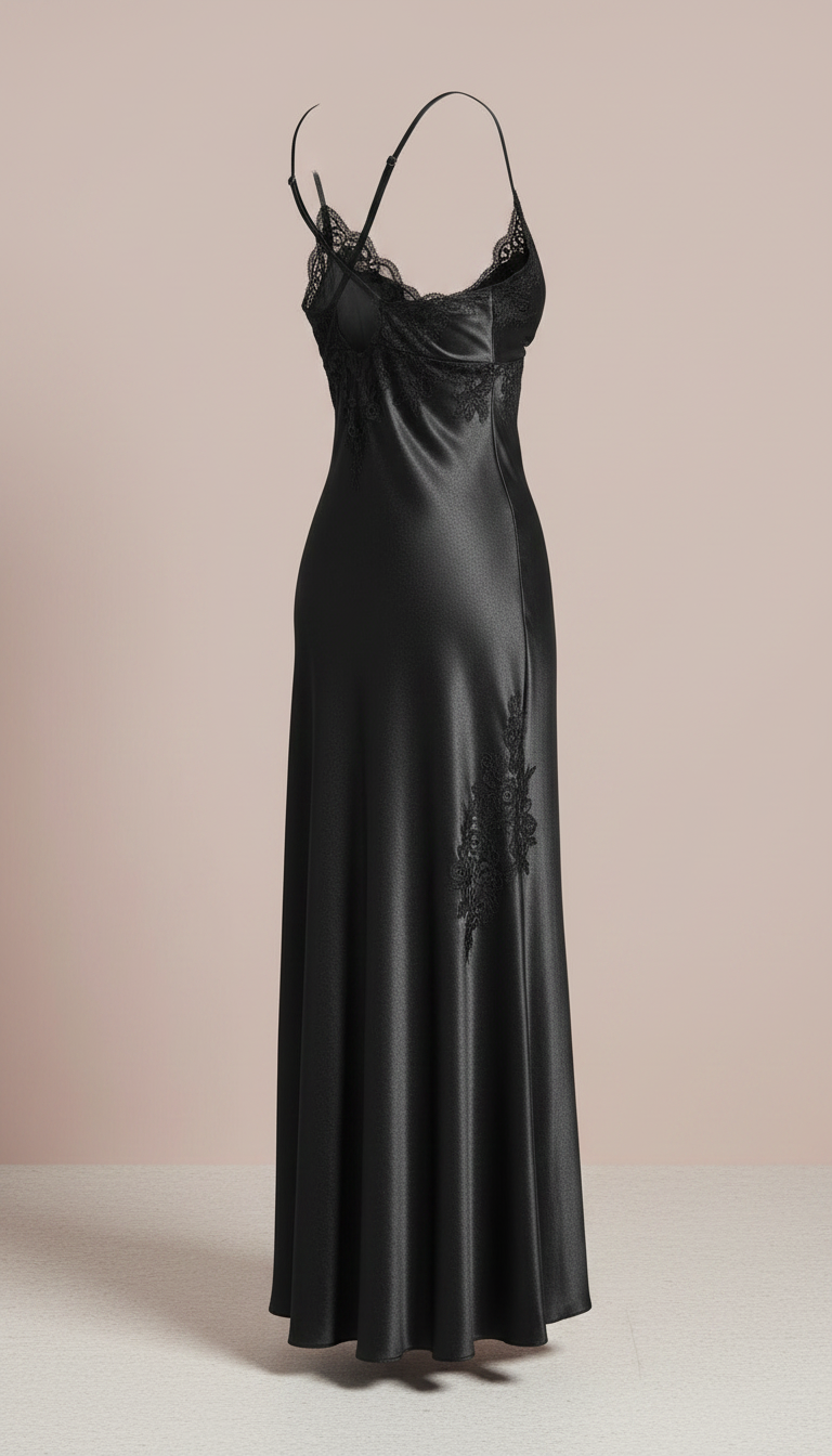 Alternate angle view of Black Nightgown