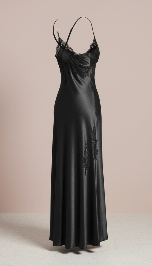 Alternate angle view of Black Nightgown