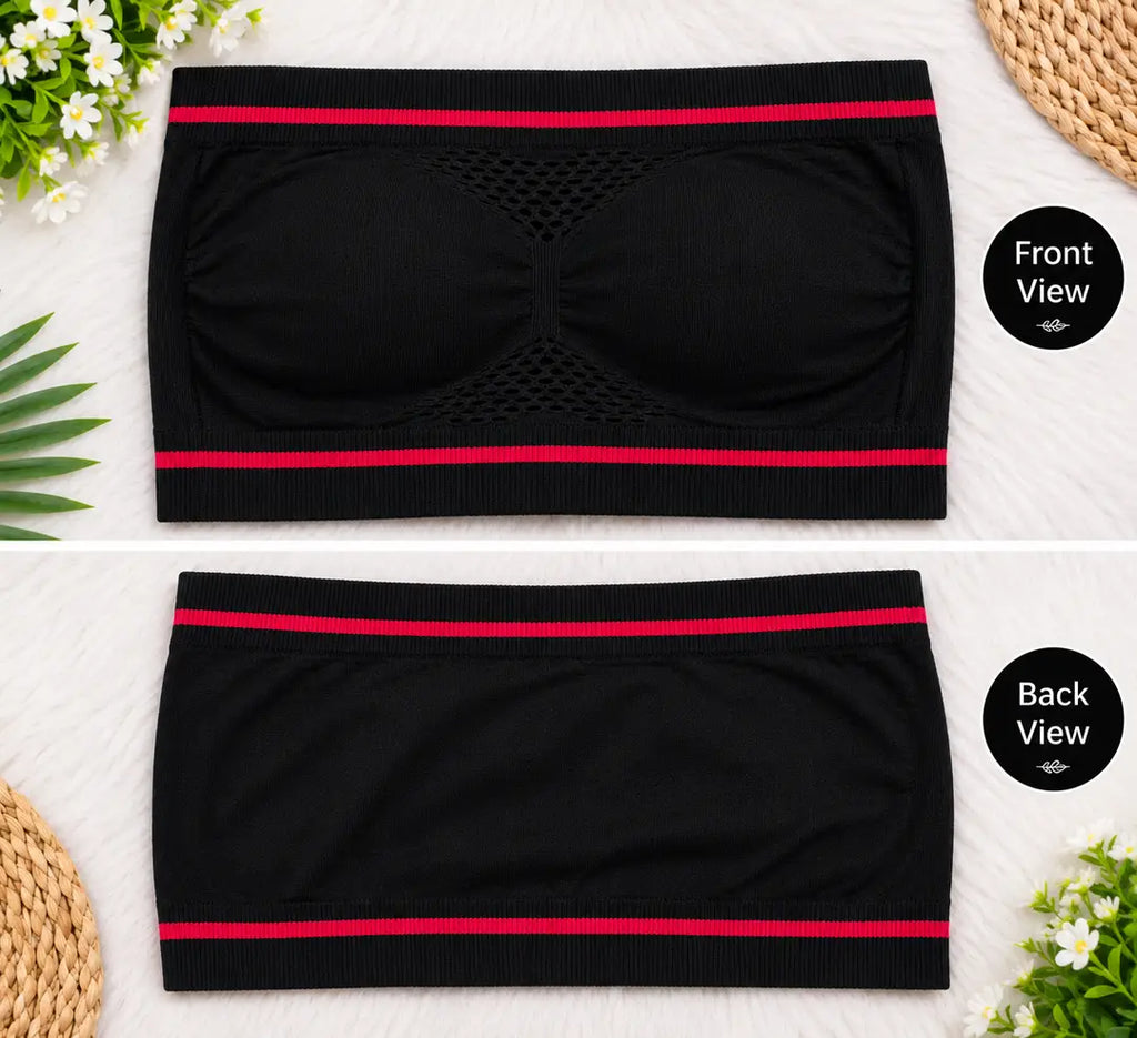 Pack of 3 - Strapless Sports Bra - Soft & Non Padded Bra