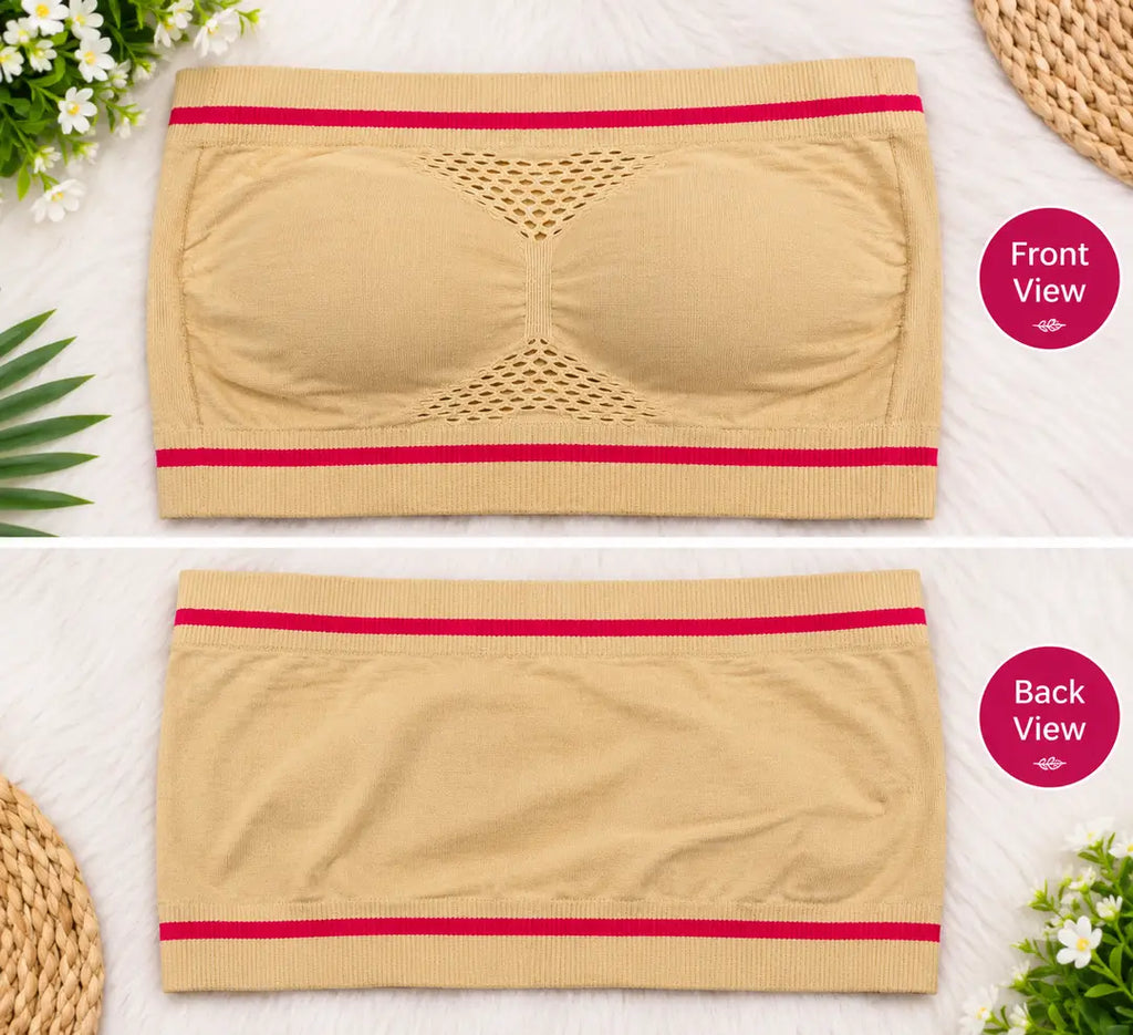 Pack of 3 - Strapless Sports Bra - Soft & Non Padded Bra