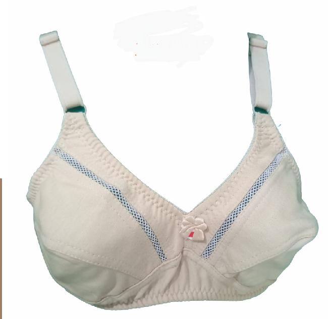 Beige Adjustable Straps Cotton Bra for Daily Wear